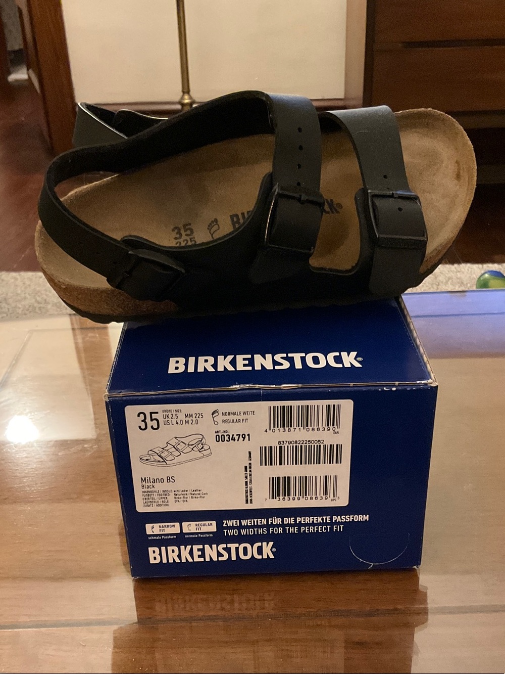 Birkenstock Milano Black Womens Sandal with Heel Strap